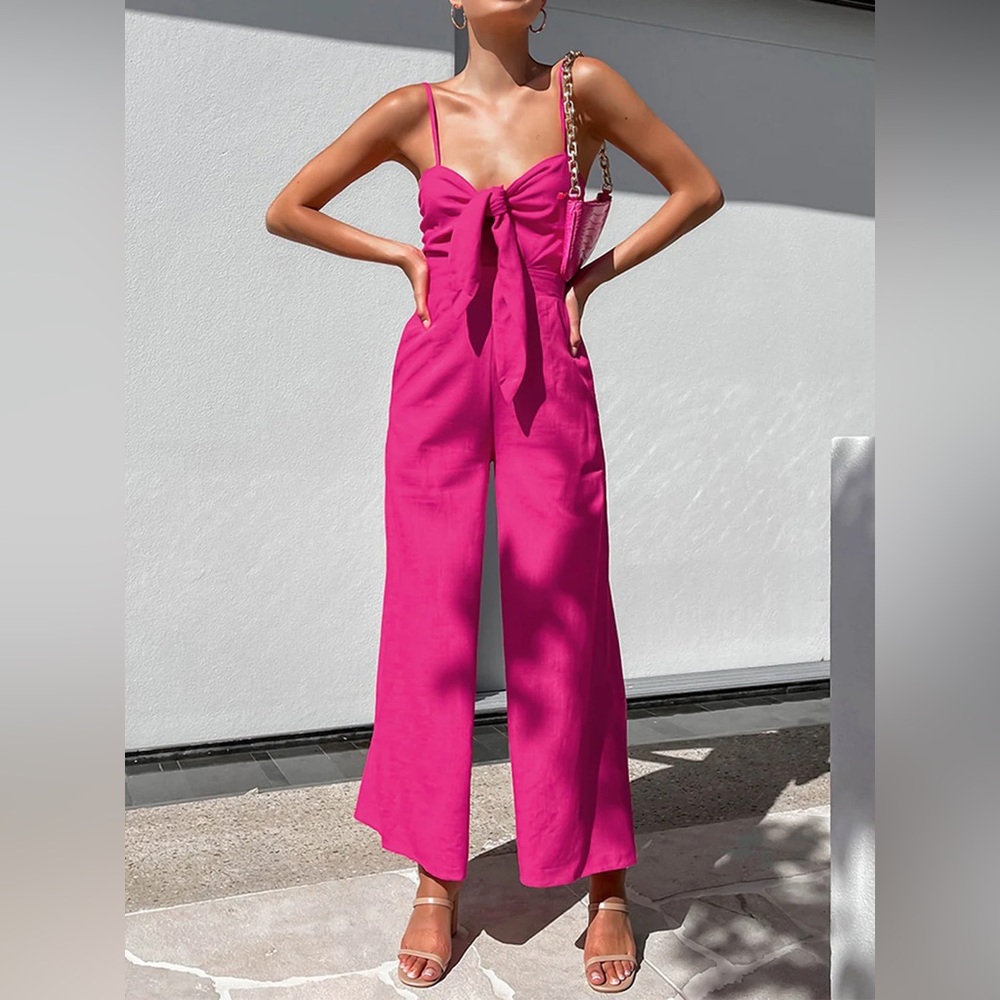 39 Cotton Twist Detail Jumpsuit